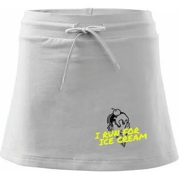 Dámská sukně I Run for Ice Cream - Sportovní sukně - two in one - L ( Bílá )