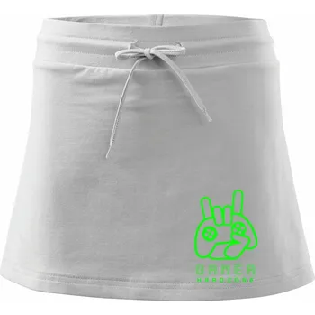 Dámská sukně Hardcore gamer - ruka - zelená - Sportovní sukně - two in one - XS ( Bílá )
