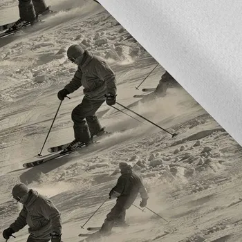 Látka softshell zimní pružný retro lyžaři