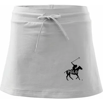Dámská sukně Polo kůň nápis - Sportovní sukně - two in one - XS ( Bílá )