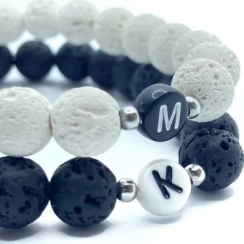 Náramek Náramky pro páry s iniciály - Lava