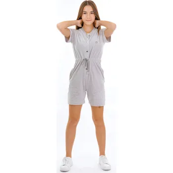 Dětský overall Dendy Dívčí overal plyšový krátký Light gray Velikost: 164