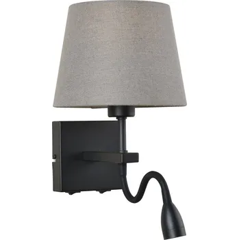 Nástěnné svítidlo Italux WL-1122-2-BL-BM-RO-GR LED nástěnné svítidlo Norte 1x60W+3W | E27+LED | 350lm | 3000K - černá, šedá + K nákupu nad 3000 Kč dárek zdarma