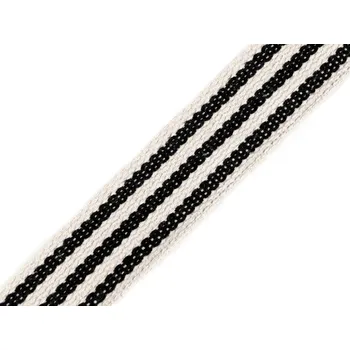 Bavlněný oboustranný popruh šíře 38 mm, barva 3 režná světlá