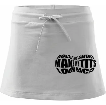 Dámská sukně Big tits - Sportovní sukně - two in one - S ( Bílá )