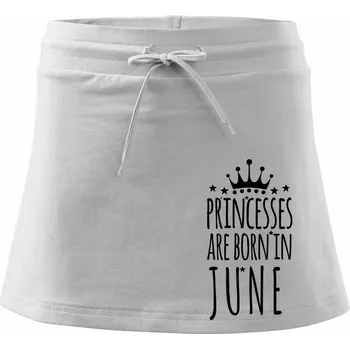Dámská sukně Princesses are born in June - Sportovní sukně - two in one - XL ( Bílá )