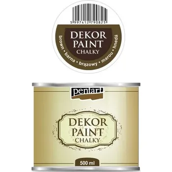 Výtvarná barva Pentart Křídová a dekorační barva PENTART 500 ml HNĚDÁ