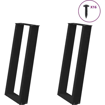 Konferenční stolek OMAXI Nohy konzolového stolku ve tvaru U, 2 ks, černé, 38 x (72-73) cm, ocel 314406
