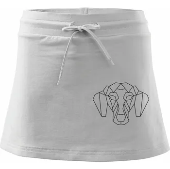 Dámská sukně Jezevčík - Geometrie - Sportovní sukně - two in one - S ( Bílá )