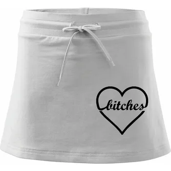 Dámská sukně Bitches (párové triko) - Sportovní sukně - two in one - XL ( Bílá )
