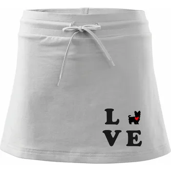 Dámská sukně Yorkšírský terier love - Sportovní sukně - two in one - XL ( Bílá )
