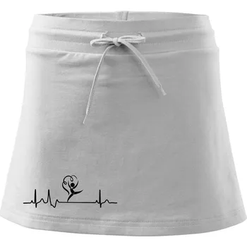 Dámská sukně EKG moderní gymnastika stuha - Sportovní sukně - two in one - XL ( Bílá )