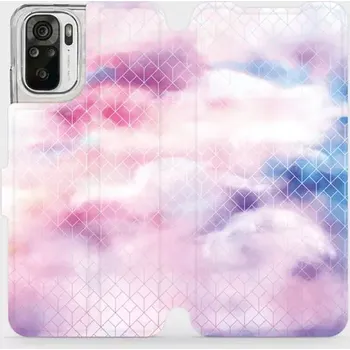 Pouzdro na mobilní telefon Knížkové flip pouzdro Mobiwear - Xiaomi Redmi Note 10S - MR02S Vodovkové obrazce - VÝPRODEJ (Parádní flip obal, kryt, pouzdro Mobiwear na mobil Xiaomi Redmi Note 10S s motivem MR02S Vodovkové obrazce)