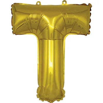 Balónek BANQUET Balónek nafukovací foliový písmeno T, MY PARTY, výška 30 cm (BANQUET Balónek nafukovací foliový písmeno T, MY PARTY, výška 30 cm)