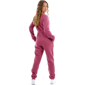 Dětský overall Dendy Dívčí overal teplákový dlouhý Raspberry Velikost: 140