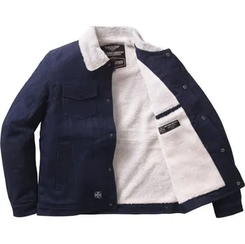 Pánská casual bunda West Coast Choppers Bunda sherpa lined Denim jacket Modrá 3XL