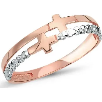 Prsten Lillian Vassago Prsten s křížky z kombinovaného zlata LLV46-GR022R Velikost prstenu: 53