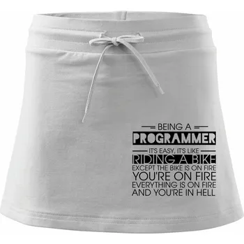 Dámská sukně Being a programmer - bike - Sportovní sukně - two in one - M ( Bílá )