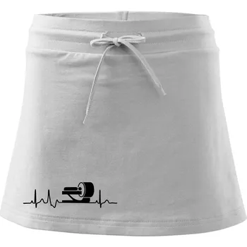 Dámská sukně EKG radiologie - Sportovní sukně - two in one - L ( Bílá )