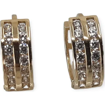 Náušnice Zlaté kruhové náušnice s čirými zirkony – nadčasová elegance (Au 585, česká výroba)