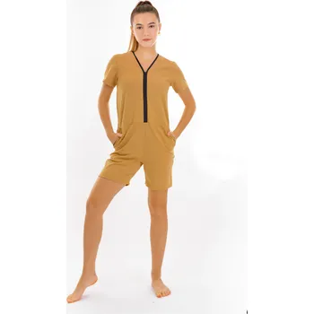 Dendy Dívčí overal pyžamový krátký Sand Velikost: 140