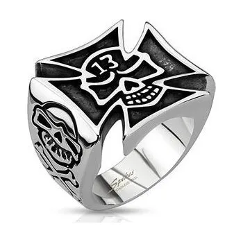 Prsten Ocelový prsten maltézský kříž (66)