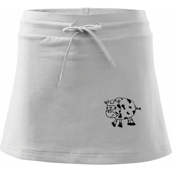 Dámská sukně Kráva tlustá - Sportovní sukně - two in one - XL ( Bílá )