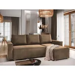 Světle hnědá rozkládací rohová pohovka CAVELO, oboustranná