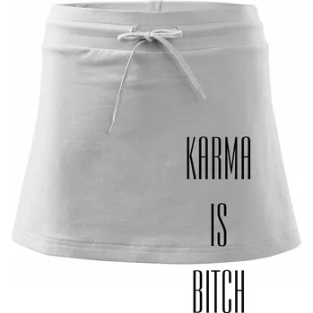 Dámská sukně Karma nápis velký - Sportovní sukně - two in one - S ( Bílá )