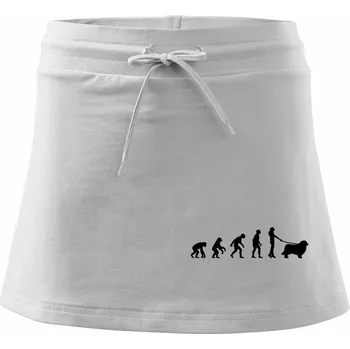 Dámská sukně Evoluce pes Novofundlandský pes (muž-žena) - Sportovní sukně - two in one - XL ( Bílá )