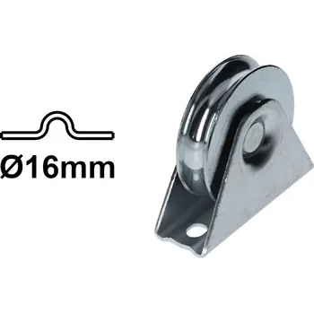 Pojezdové kolečko Kolečko kolejových vrat pro šroubování s konzolou tvar U - EKO 58 (KLB-KK16-U060-EKO)