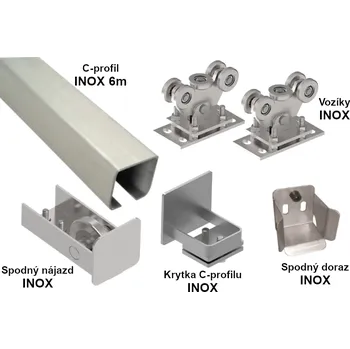 Pohon brány Sada pro výrobu samonosné nerezové posuvné brány do 4,5m, INOX 58x58x3