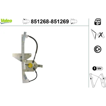 Stahovačka okna Zvedací zařízení oken VALEO 851268