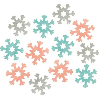 Vánoční dekorace Vločky dřevěné 4 cm 12 ks