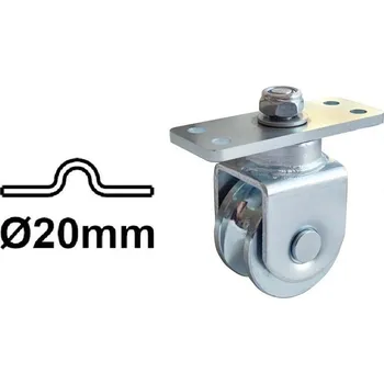 Pojezdové kolečko Vodicí kolečko 58mm pro U-profil 20, otočné s plotnou