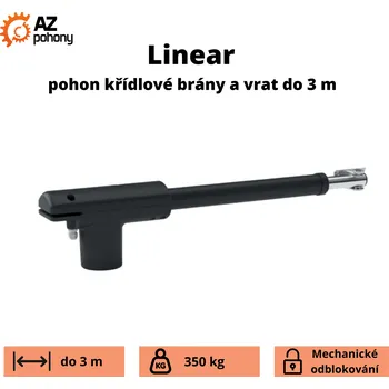 Linear - pohon křídlové brány a vrat do 3 m