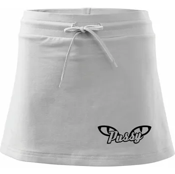 Dámská sukně Pussy - Sportovní sukně - two in one - L ( Bílá )