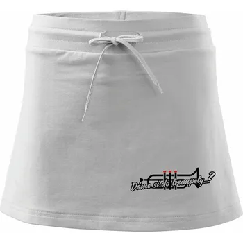 Dámská sukně Dáme si do trumpety? - Sportovní sukně - two in one - XS ( Bílá )