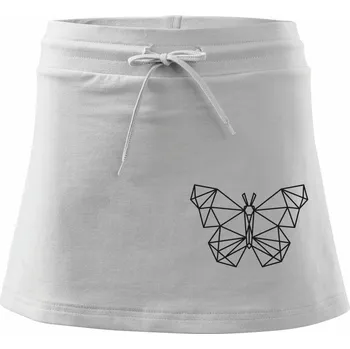 Dámská sukně Geometrie - motýl - Sportovní sukně - two in one - XL ( Bílá )