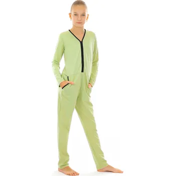 Dendy Dívčí overal pyžamový dlouhý Pistachio Velikost: 146