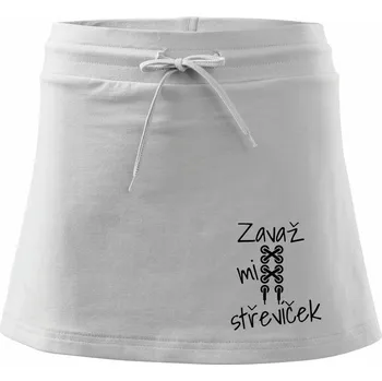 Dámská sukně Zavaž mi střevíček tkanička - Sportovní sukně - two in one - S ( Bílá )