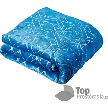 Mikroflanelová deka Premium se zlatým vzorem 150x200 - Modrá