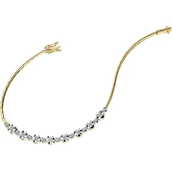 Náramek Náramek ze žlutého zlata s brilianty - 18 cm - 0,47 ct - ryzost 585 - 211.237