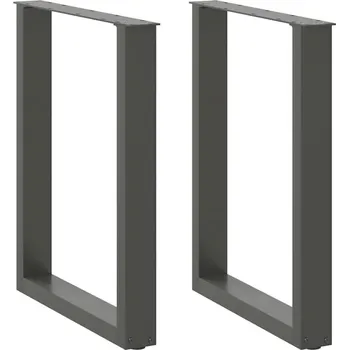 Barový stolek OMAXI Nohy k jídelnímu stolu ve tvaru U, 2 ks, antracitové, 70 x (72-73) cm, ocel 311252