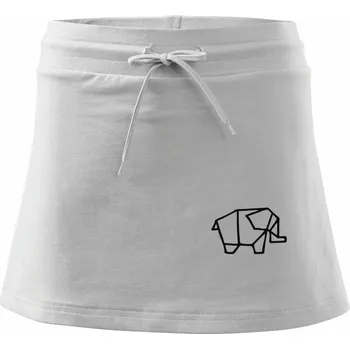 Dámská sukně Geometrire - slon jednoduchý - Sportovní sukně - two in one - XL ( Bílá )