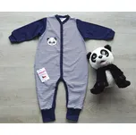 AMÁLKA Pruhovaný overal s náplety, medvídek panda Velikost: 92