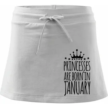 Dámská sukně Princesses are born in January - Sportovní sukně - two in one - S ( Bílá )