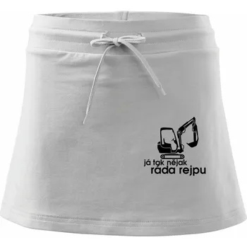 Dámská sukně Já tak nějak ráda rejpu - dámská verze - Sportovní sukně - two in one - XL ( Bílá )