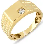 Lillian Vassago Exkluzivní pánský zlatý prsten se zirkonem LLV31-GR002 Velikost prstenu: 64