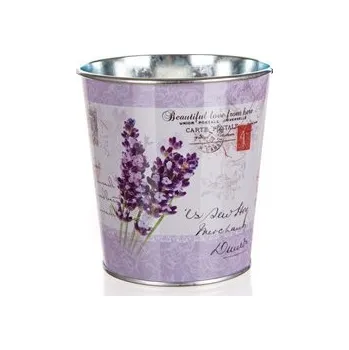 Květináč HOME DECOR Květináč plechový LAVENDER 10 x 10 x 7,5 cm (HOME DECOR Květináč plechový LAVENDER 10 x 10 x 7,5 cm)
